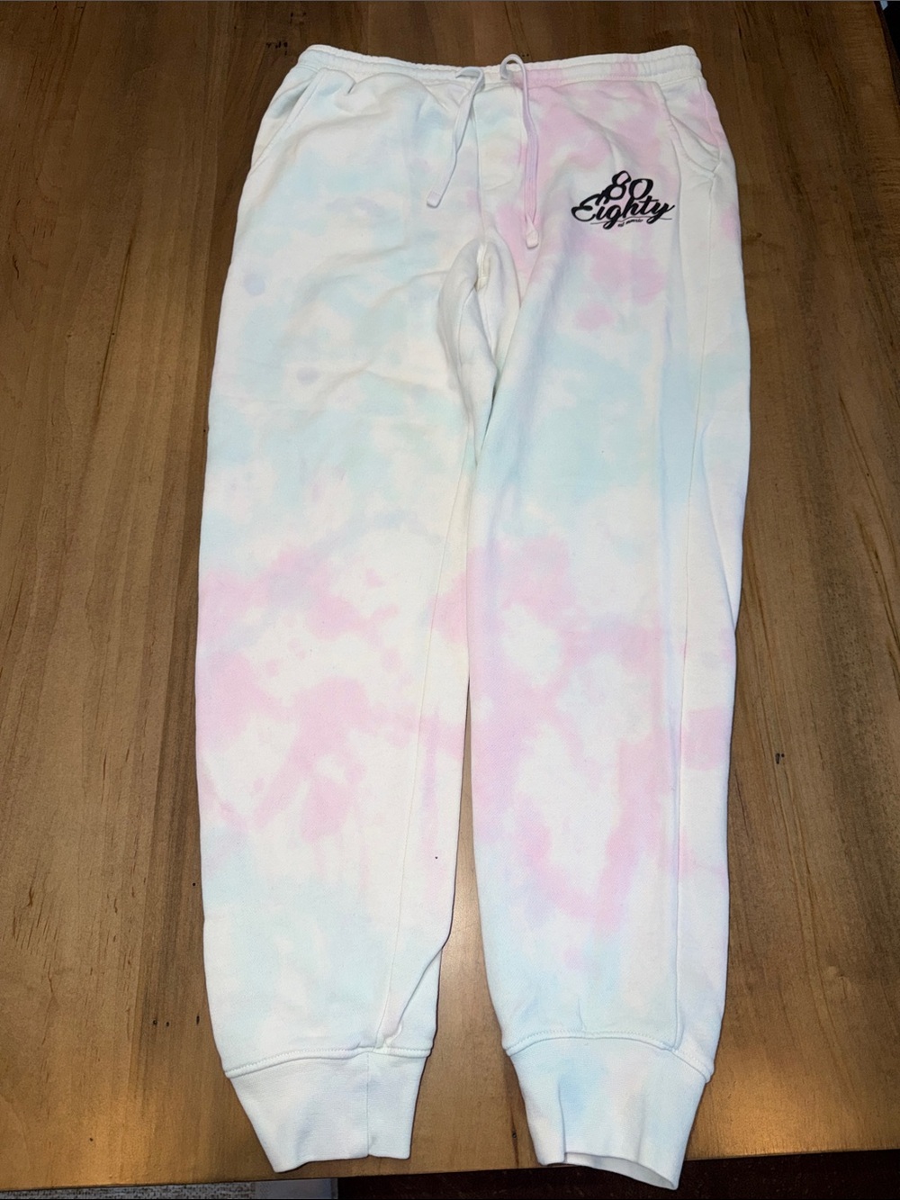Kids Tie-Dye Pink & Blue Joggers with Drawstring Waist